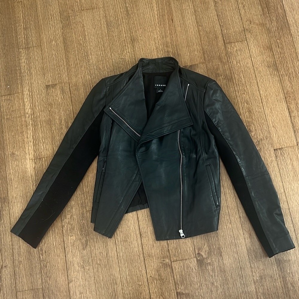Trouvé black leather jacket small